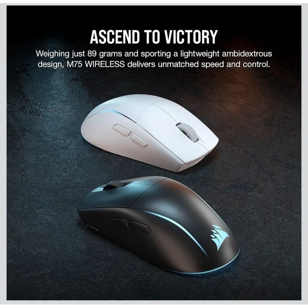 12N31/ Corsair M75 Wireless RGB Lightweight FPS Gaming Mouse  – Swappable
